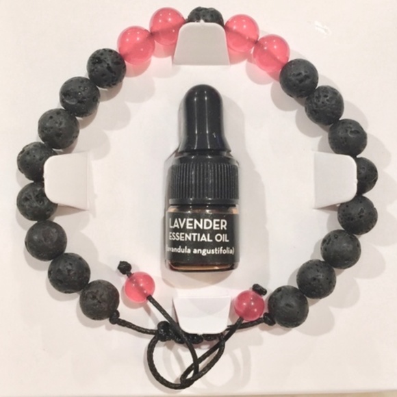 J14-New in Box Black & Pink Lavender Scented Aromatherapy Bracel… - Picture 3 of 5